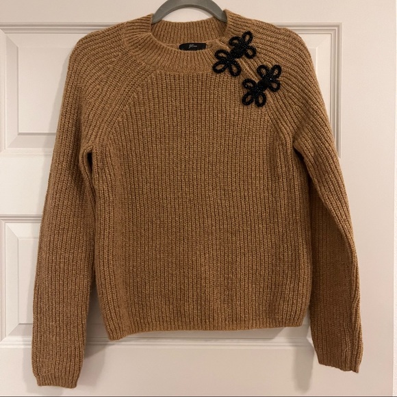 J.Crew Alpaca Sweater With Black Beaded Clasps - Picture 3 of 7